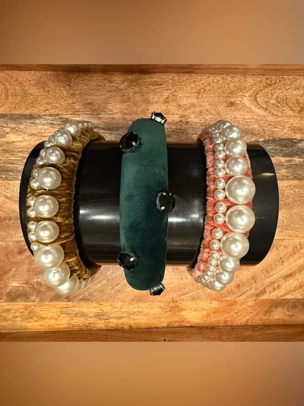 Velvet Padded Headbands with Pearl/Jewel Accents - Picture 5 of 5